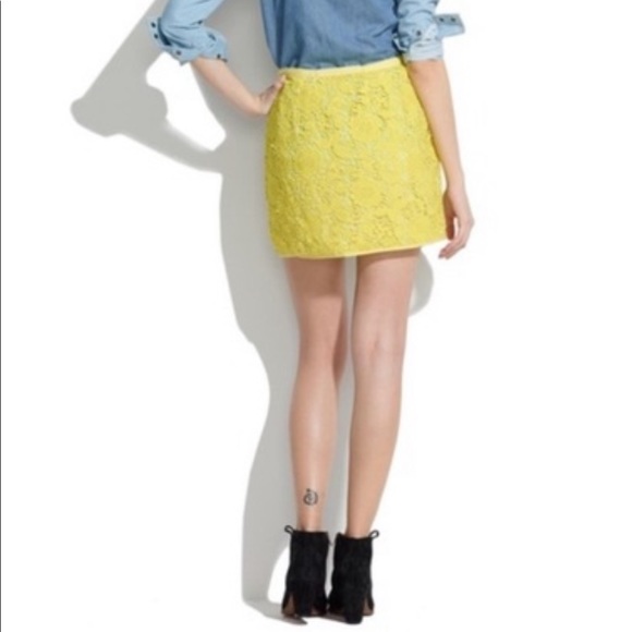 Madewell Yellow Lace Mini Skirt - Picture 4 of 9